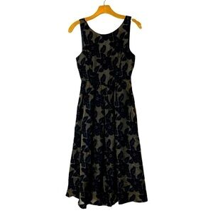 ASTR the Label Gray With Black Velvet Floral Overlay Fit And Flare‎ Dress Size S